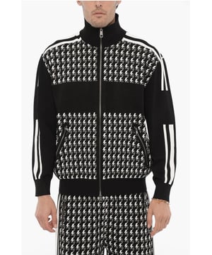 Herbst-Winter, Schwarz & Weiß, Lange Ärmel, Reißverschluss, Logo, Stickerei, Rollkragen, WEIHNACHTSGESCHENK, VALENTINSTAG, Blouson-Passform