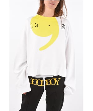 Primavera-Verano, Blanco, Oversize, Logotipo, Mangas largas, Estampado, Hecho en Italia, SAN VALENTÍN