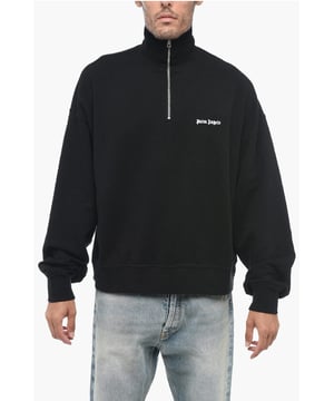 Negro, Mangas largas, Logotipo, Bordado, Cierre de cremallera, Cepillado, Hecho en Italia, Primavera-Verano, SAN VALENTÍN
