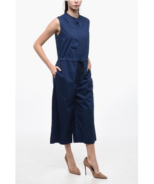 Lente-Zomer, Mouwloos, Blauw, Knopen, Riem, Sluiting aan de voorkant, Trekkoord in de taille
