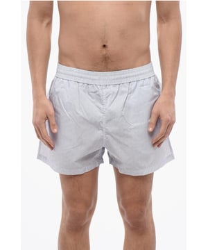 Lente-Zomer, Gemaakt in Italië, Grijs, Elastische tailleband, Logo, Print, 3 zakken