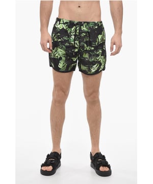 Otoño-Invierno, Hecho en Italia, Verde, Negro, Estampado, Logotipo, 2 bolsillos, Cierre de cremallera, Bolsillos, Estampado, Fiebre de las flores
