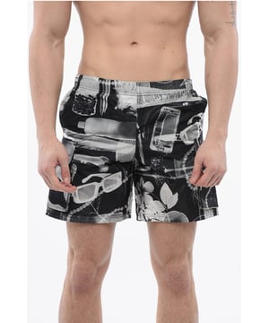 Primavera-Verano, Negro, Hecho en Italia, Bolsillos, Cintura elástica, Estampado