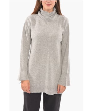 Herbst-Winter, Made in Italy, Lange Ärmel, Rollkragen, Kühle Wolle, Grau, WEIHNACHTSGESCHENK, VALENTINSTAG, WEICH WIE KASCHMIR