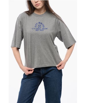 Frescor sin esfuerzo, primavera-verano, gris, logotipo, estampado, hecho en Portugal, jersey, cuello redondo