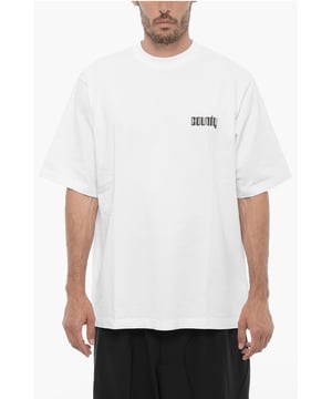 Lente-Zomer, Wit, Logo, Korte mouwen, Jersey, Print, Oversized, Gemaakt in Portugal, Ronde hals