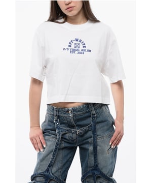 Frescor sin esfuerzo, Primavera-Verano, Blanco, Logotipo, Manga corta, Estampado, Cuello redondo