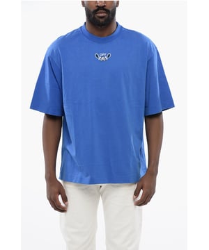 Mühelos cool, Blau, Logo, Kurze Ärmel, Frühling-Sommer, Jersey, Stickerei, Hergestellt in Portugal, Lässig, Rundhalsausschnitt