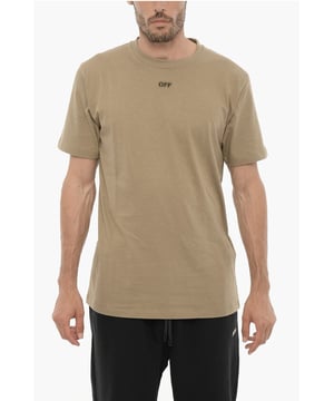 Frescor sin esfuerzo, Primavera-Verano, Beige, Logotipo, Manga corta, Jersey, Bordado, Cuello redondo, Hecho en Italia, SAFARI, MATIZES TERRALES