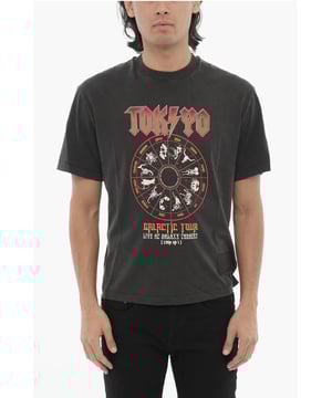 Frühling-Sommer, Präferenzieller Ursprung in der EU (FTA/TCA), Schwarz, Logo, Kurze Ärmel, Jersey, Aufdruck, Made in Italy, Rundhalsausschnitt, Slim Fit