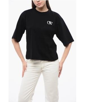 Frescor sin esfuerzo, Primavera-Verano, Negro, Logotipo, Manga corta, Bordado, Jersey, Cuello redondo
