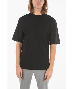 Frühling-Sommer, Schwarz, Kurze Ärmel, Rundhalsausschnitt, Made in Italy, ST VALENTINE, SLIM FIT
