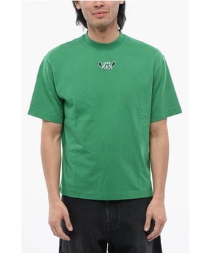 Moeiteloos cool, Lente-Zomer, Groen, Korte mouwen, Logo, Borduurwerk, Ronde hals, Gemaakt in Portugal, Jersey, Casual