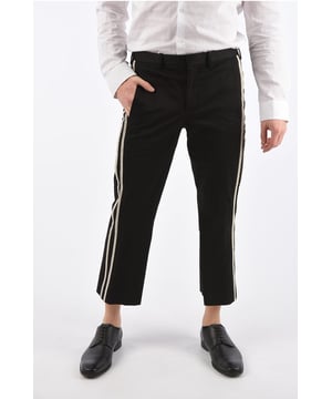 Primavera-Verano, Negro, Botones, Cierre de cremallera, Trabillas para cinturón, Bolsillos, Raya en contraste, Hecho en Italia, Talle normal, Cierre delantero, Elástico, Look festivo, Corte ajustado - Tiro normal