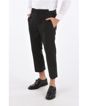 Origen preferencial de la UE (FTA/TCA), Primavera-Verano, Negro, 4 bolsillos, Botones, Talle normal, Cierre de cremallera, Trabillas para cinturón, Hecho en Italia, Elástico, Bolsillo de ojal, Bolsillos con botones, Cierre frontal, Corte ajustado - Tiro normal
