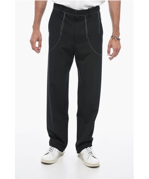 Primavera-Verano, Cremallera en el tobillo, Corte recto, Hecho en Italia, Cierre oculto, Trabillas para cinturón, Talle normal, Negro, 4 bolsillos, NIGHT IS YOUNG, Look festivo