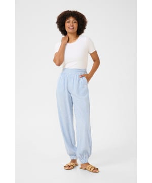 Loose fit,Elastische taille,Enkel lengte,Straight  Fijne was 30°, niet bleken, niet in de droger drogen, Druipnat ophangen in de schaduw, koud strijken max. 110° C, Droogreiniging  70% Viscose,30% Linnen