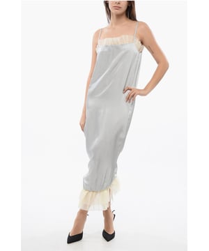 Frühling-Sommer, Grau, seitlicher Reißverschluss, Ärmellos, Made in Italy, Chic, DURCHSICHTIG