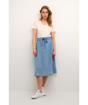 A-shape,Elastische taille,Midi lengte  Fijne was 30°, niet bleken, niet in de droger drogen, Druipnat ophangen in de schaduw, koud strijken max. 110° C, Chemisch laten reinigen.  100% Lyocell ( TENCEL™)