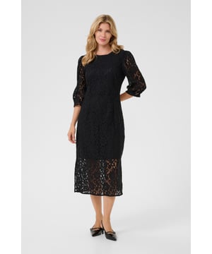 Zally,Feminine,Midi lengte,3/4 mouwen  Fijne was 30°, niet bleken, niet in de droger drogen, Druipnat ophangen in de schaduw, koud strijken max. 110° C, Chemisch laten reinigen.  60% Polyester,40% Katoen
