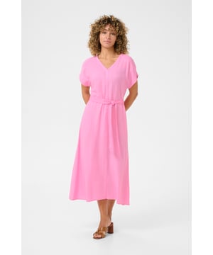 Kim,A-shape,Midi lengte,Korte mouwen  Fijne was 30°, niet bleken, niet in de droger drogen, Druipnat ophangen in de schaduw, koud strijken max. 110° C, Droogreiniging  70% Viscose,30% Linnen