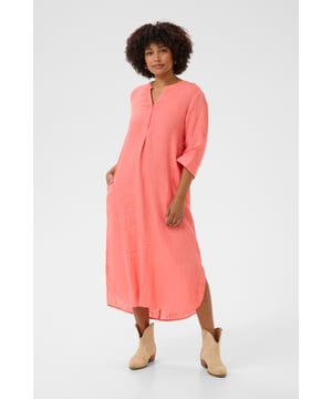 Mollie,Straight fit,Midi lengte,3/4 mouwen  Fijne was 30°, niet bleken, niet in de droger drogen, Druipnat ophangen in de schaduw, koud strijken max. 110° C, Droogreiniging  100% Linnen