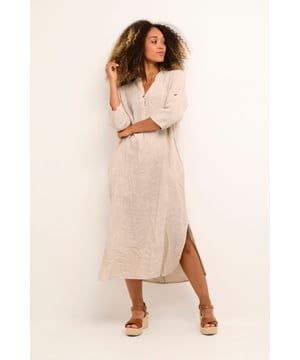 Mollie,Straight fit,Midi lengte,3/4 mouwen  Fijne was 30°, niet bleken, niet in de droger drogen, Druipnat ophangen in de schaduw, koud strijken max. 110° C, Droogreiniging  100% Linnen