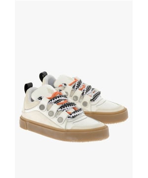 Lente-Zomer, Wit, Beige, Vetersluiting, Logo, Ronde neus, Leer, Suède, Rubberen zool, EARTH NUANCES