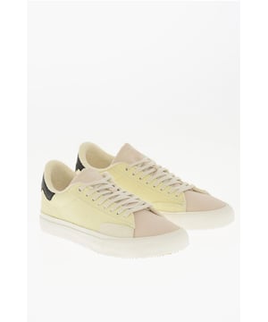 Primavera-Verano, Amarillo, Blanco, Cordones, Puntera redonda, Logotipo, Suela de goma, Lona, Piel