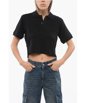 Primavera-Verano, Negro, Manga corta, Bordado, Logotipo