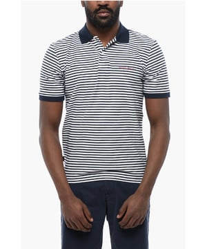 Primavera-Verano, Azul, Logotipo, Mangas cortas, Estampado, Cuello polo, Hecho en Portugal