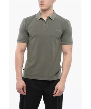 Primavera-Verano, Verde, Logotipo, Mangas cortas, Bordado, Cuello polo