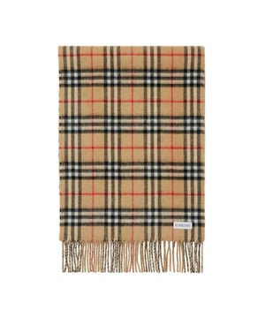 Wrap yourself in luxury with the Burberry Beige Cashmere Scarf. Made from 100% cashmere, this scarf is not only soft and warm, but also a timeless and elegant addition to your wardrobe. The famous Burberry check pattern adds a touch of sophistication to any outfit, making you feel confident and stylish. Perfect for chilly days or as a fashion accessory, this scarf is a must-have for any fashion-forward individual. Elevate your style and stay cozy with the Burberry Beige Cashmere Scarf