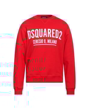 Wear your love for DSquared2 on your sleeve with this vibrant red sweatshirt. The large white text on the front makes a bold statement, while the elasticated cuffs ensure a comfortable fit. Made in Romania with 100% cotton, this sweatshirt is both stylish and high-quality. Show off your fashion-forward taste and support for Romanian craftsmanship with the Ceresio Logo Crewneck Red Sweatshirt - a must-have addition to your wardrobe!