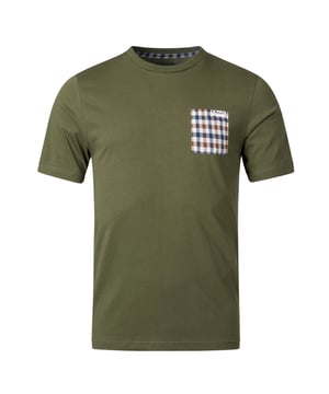 Aquascutum's Active Check Pocket Green T-Shirt elevates casual style with sophisticated British heritage design. This premium FW23 men's tee features the brand's signature check pattern on the pocket, creating a subtle yet distinctive statement piece. Crafted from 100% pure cotton for exceptional comfort and breathability, it's perfect for everyday wear while maintaining an air of refinement. The small logo detail adds authenticity without overwhelming the clean aesthetic. Versatile enough to pair with jeans for a casual look or layer under a blazer for smart-casual occasions. Experience the perfect blend of comfort, quality, and timeless style that Aquascutum has perfected since 1851