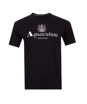 Elevate your wardrobe with the Aquascutum Active Big Logo Black T-Shirt, a standout piece from the FW23 collection. This men's tee features a bold, eye-catching logo design on premium 100% cotton fabric that ensures both comfort and durability. The perfect statement piece for casual sophistication