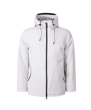 Elevate your outerwear collection with the Aquascutum Active Shell Mid White Parka Jacket. This technical masterpiece features premium "Shell" fabric construction, offering the perfect alternative to the Hydro Parka. Experience superior warmth with the luxurious Primaloft® 100% polyester internal padding, ensuring you stay comfortable in any weather conditions. This sophisticated men's parka combines innovative design with Aquascutum's renowned craftsmanship