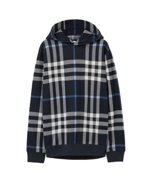 Mantén la moda, la calidez y la comodidad con el jersey con capucha de Burberry. Esta elegante prenda cuenta con un práctico bolsillo frontal y está confeccionada en 100 % algodón para una sensación suave y acogedora. Realza tu look y siéntete abrigada todo el día con esta prenda imprescindible