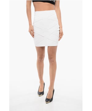 Primavera-Verano, Blanco, Cierre de cremallera, Elástico, Estilo lápiz, Hecho en Italia, Chic