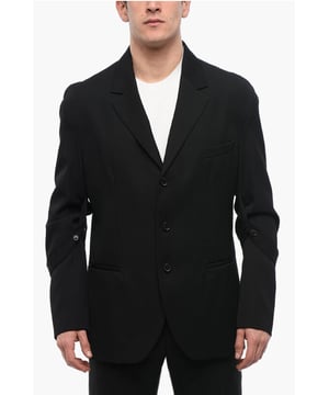 Primavera-Verano, Negro, Botones, Mangas con botones, Mangas largas, Forrado, 2 bolsillos, Bolsillo en el pecho, Bolsillo interior, Chaqueta de abotonadura sencilla, Hecho en Italia, Casual, Bolsillo de ojal, Abertura trasera