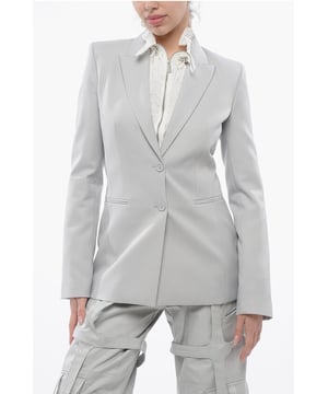 Primavera-Verano, Gris, 2 bolsillos, Mangas largas, Forrado, Bolsillo interior, Botones, Mangas con botones, Chaqueta de abotonadura sencilla, Hecho en Italia, Chic, Bolsillo de ojal, Abertura trasera