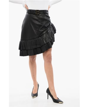 Primavera-Verano, Negro, Hebilla, Logotipo, Cinturón, Trabillas, Cierre de cremallera, Cierre de gancho y ojal, Asimétrico, Tendencia
