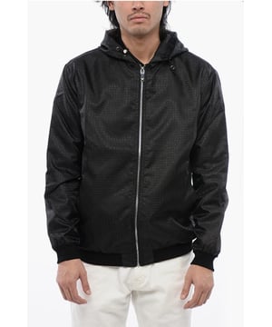 Primavera-Verano, Negro, Cintura con cordón, Capucha, Logotipo, Estampado, Cierre de cremallera, Cintura elástica, Bolsillos