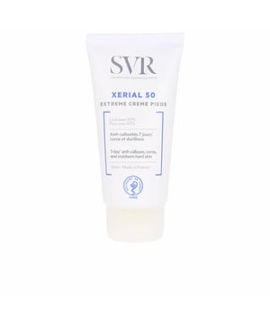 XERIAL 50 Extreme Crème Pieds de SVR Laboratoire Dermatologique cuenta con una tecnología patentada, Urea Pura, y una elevada concentración de ácido salicílico que elimina callosidades y durezas persistentes en los pies muy secos en apenas 7 días. Su fórmula no grasa se aplica fácilmente y se absorbe rápidamente. Al final del tubo, la textura puede cristalizar, pero esto no afecta su efectividad ni su buena tolerancia, solo cambia la consistencia del producto.