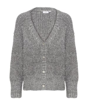 Regular fit,Cropped lengte,Lange mouwen  Fijne was 30°, niet bleken, niet in de droger drogen, Liggend laten drogen., koud strijken max. 110° C, Droogreiniging  60% Polyester (Gerecycled),25% Acryl,15% Metaal garen