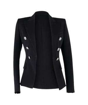 VINTAGE, RRP AS NEW
Enrich your formal styles by adding amazing, flawless pieces like this blazer from the House of Balmain. It has been designed using black wool and flaunts a double-breasted style, three external pockets, and buttoned cuffs. Stylish and beautiful, this blazer will highlight your chic styling choices well.



Balmain Double Breasted Blazer in Black Wool 
Condition: Very good
Signs of wear: No retail tag but Brand tag on., Minor sign of wear or markings., Lightly used but very well maintained. Small pull thread or light peeling.
Packaging: None
Color: black
Material: Wool
Size: FR | 34
Measurements: Length: 640; Chest: 360
SKU: NAPPUGBCL462420W