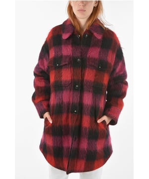 Lente-Zomer, Rood, Tartan ruit, Knopen, Lange mouwen, 2 zakken, Borstzak, Sluiting aan de voorkant, Gemaakt in Italië, SEPTEMBER