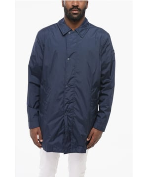 Blau, Lange Ärmel, Casual, Knöpfe, Ärmel mit Knöpfen, Reißverschluss, 2 Taschen, Logo, Vorderverschluss, Frühling-Sommer