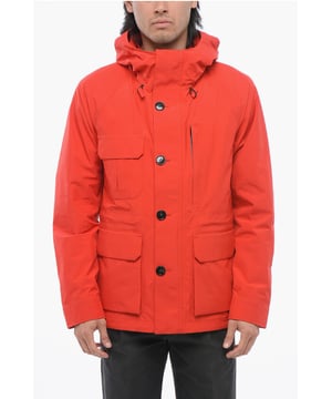 Lente-Zomer, Rood, Capuchon, Lange mouwen, Zakken, Knopen