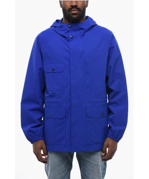 Lente-Zomer, Blauw, Zakken, Capuchon, Trekkoord in de taille, Lange mouwen, Ritssluiting